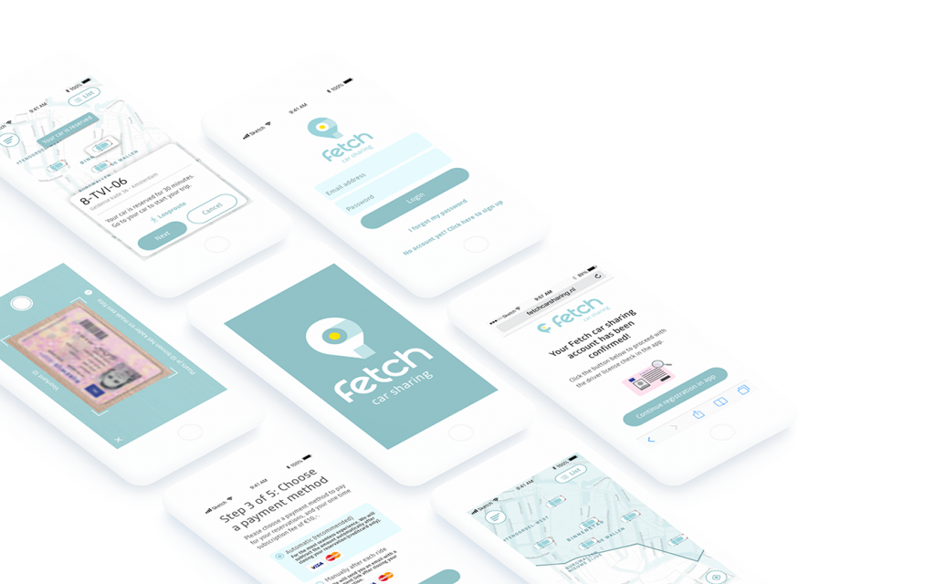 Fetch app schermontwerpen meerdere views